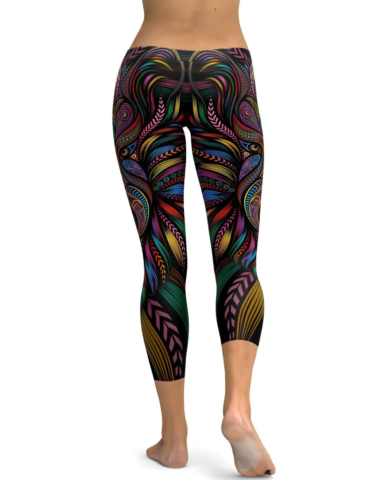 Colorful Wolf Capris