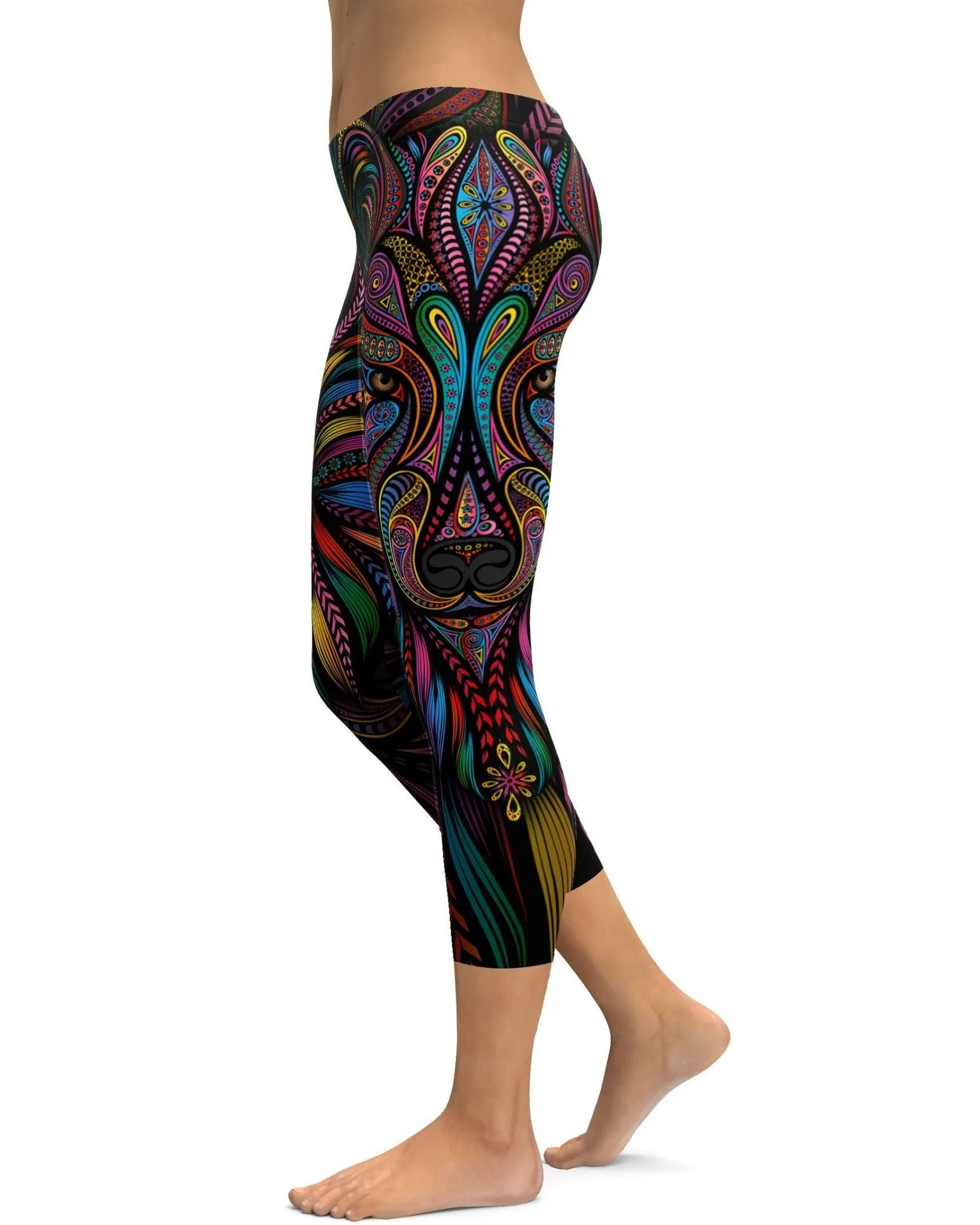 Colorful Wolf Capris