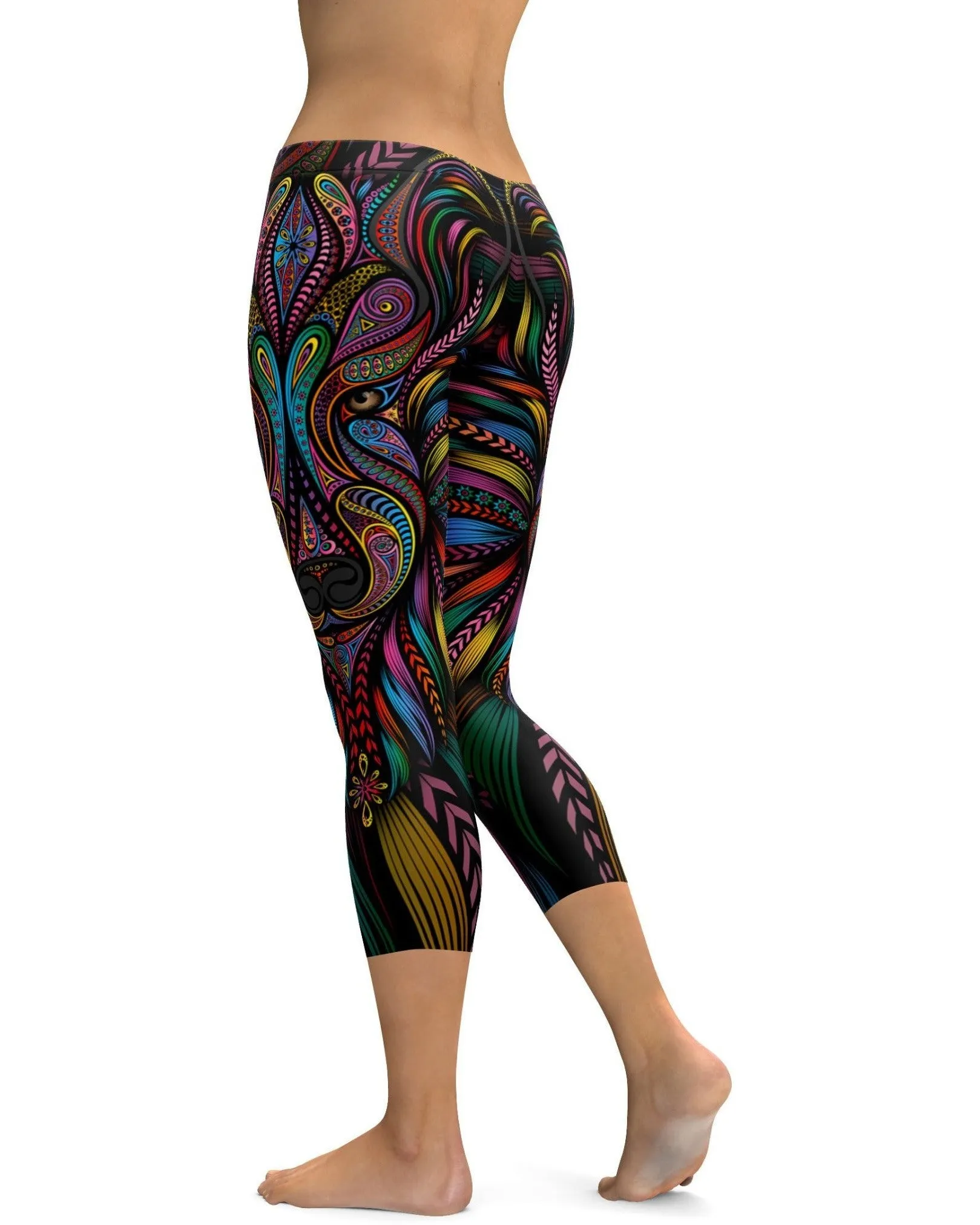 Colorful Wolf Capris