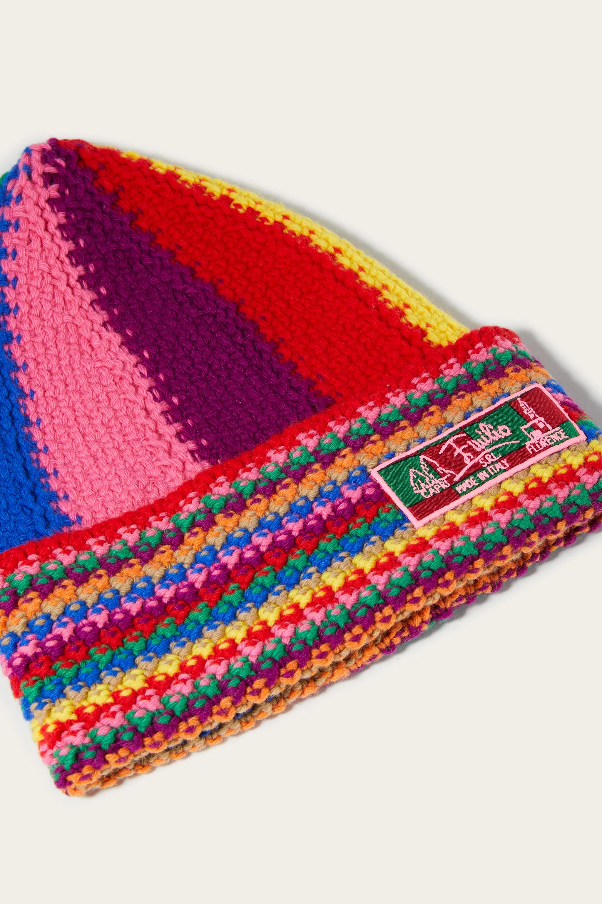 Colourblock Wool Beanie Hat