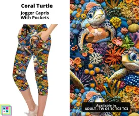 Coral Turtle Jogger Capri by ML&M