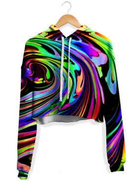 Cosmic Swirl Fleece Crop Hoodie