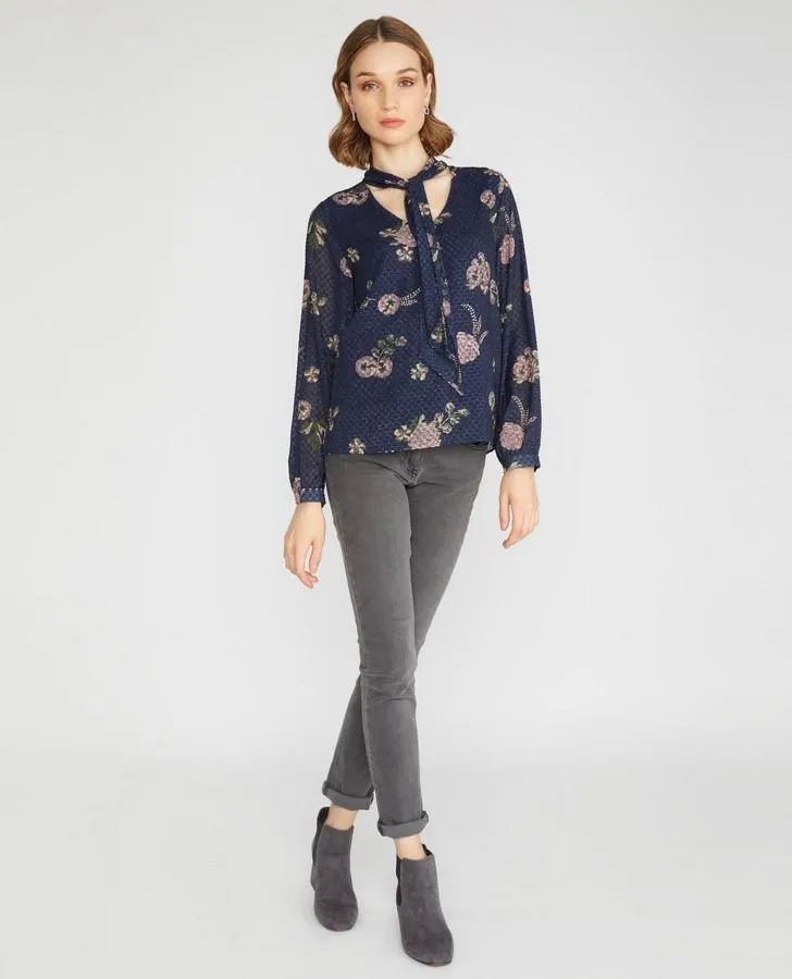 Country Floral Jacquard Blouse