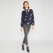 Country Floral Jacquard Blouse