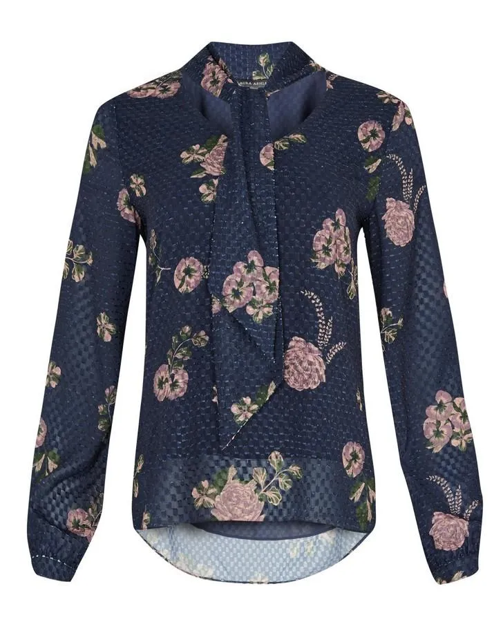 Country Floral Jacquard Blouse