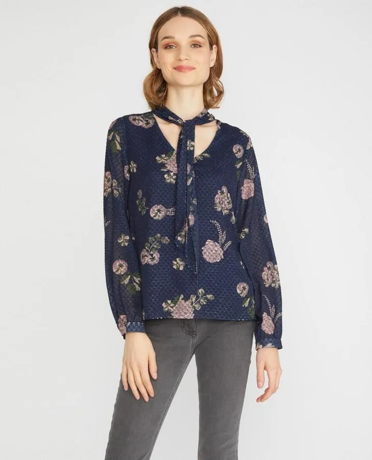 Country Floral Jacquard Blouse