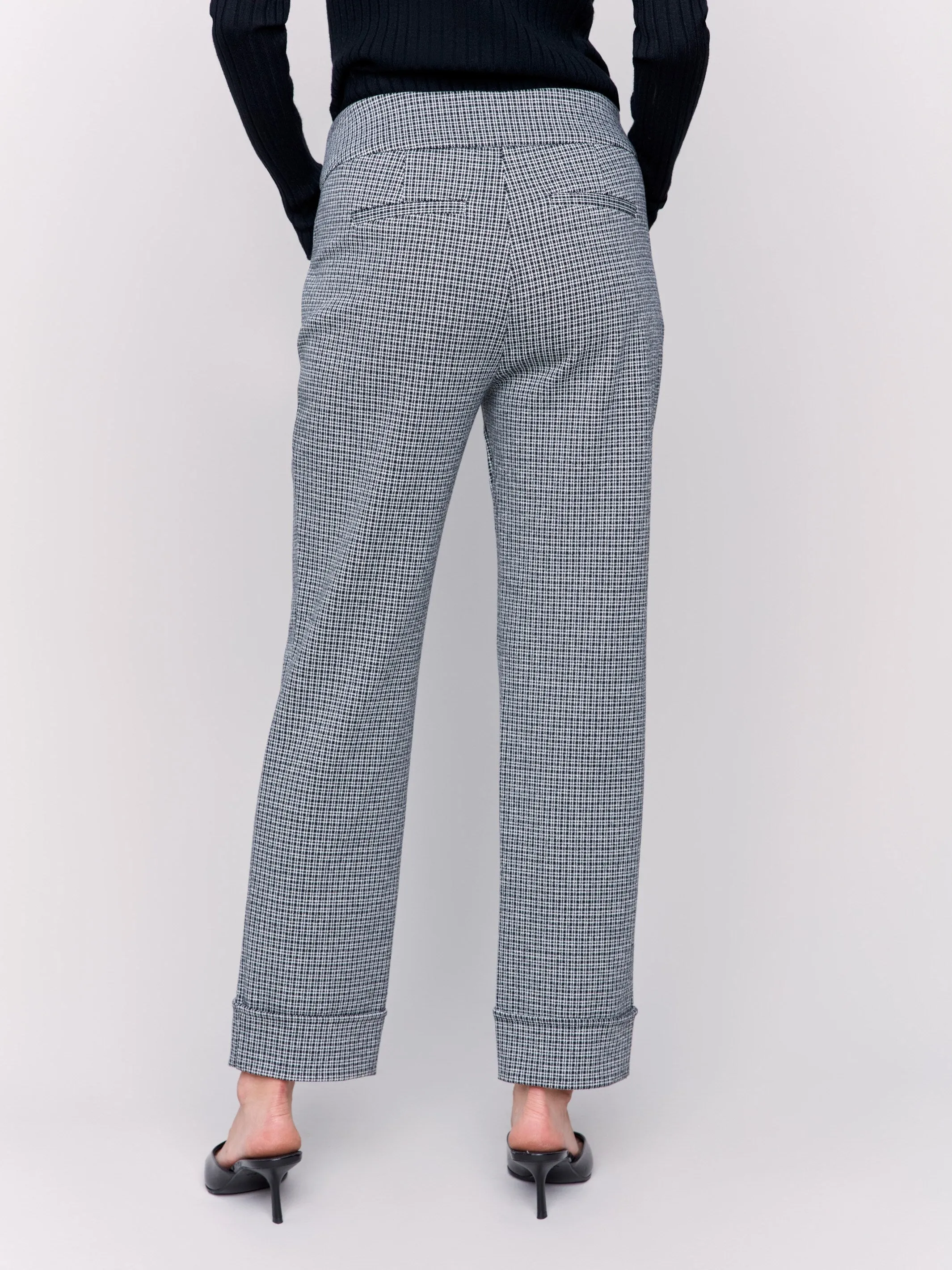 Cuffed Ponte Pants - Tattersall