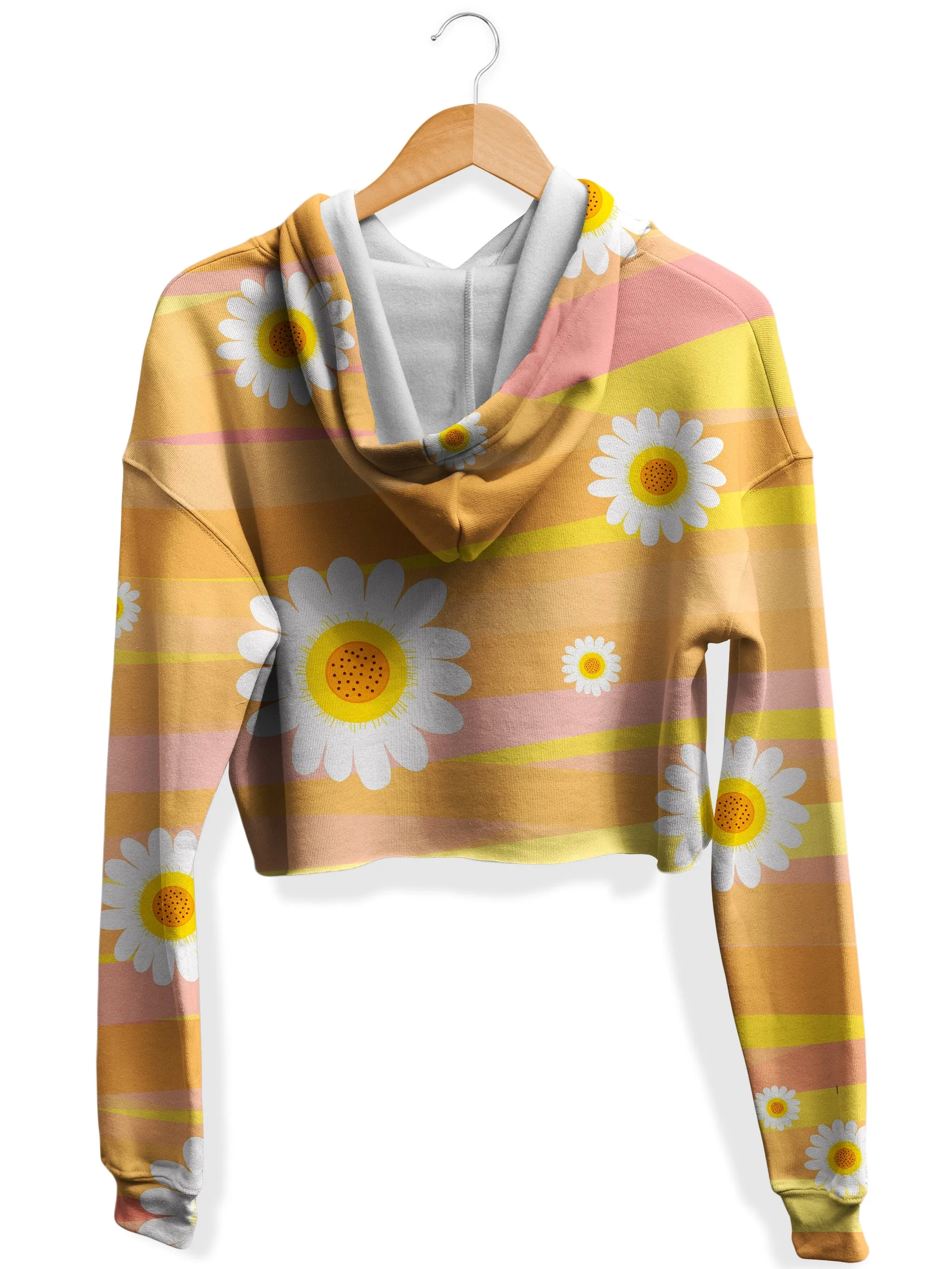 Dancing Daisies Fleece Crop Hoodie