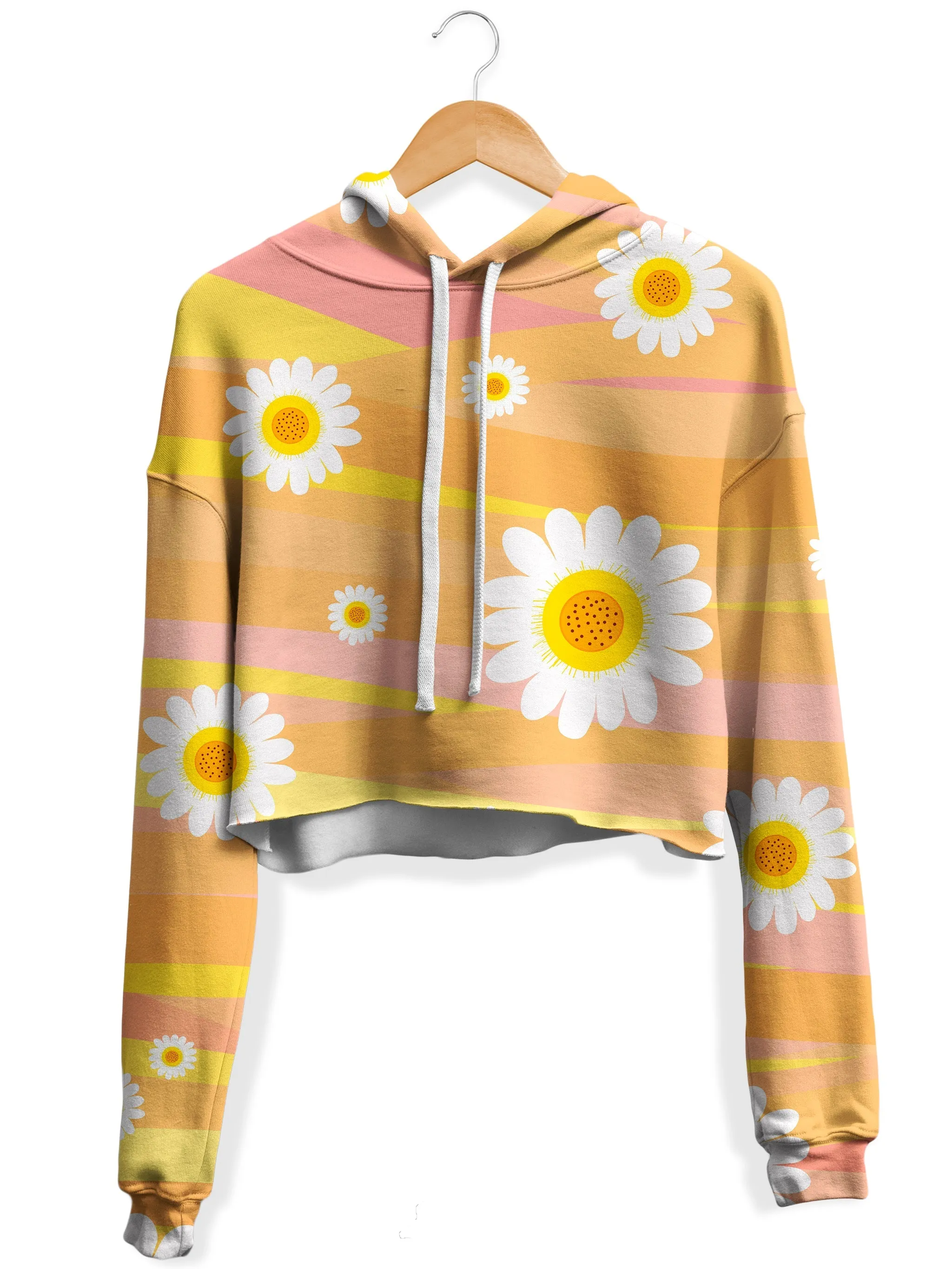 Dancing Daisies Fleece Crop Hoodie