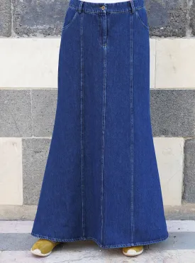 Denim Twill Pocketed Skirt