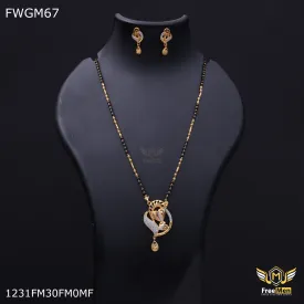 Freemen 1gm One line gold plated ad heart mangalsutra for women - FWGM67