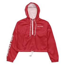 GIRLFRIEND PULLOVER CROP WINDBREAKER RETRO RED GIRLSTRONG