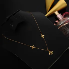 Gold Classy Leaf Shaped Necklace 21KT - FKJNKL21KM9802