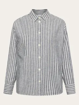 Heavy flannel stripe shirt - GOTS/Vegan - Total Eclipse