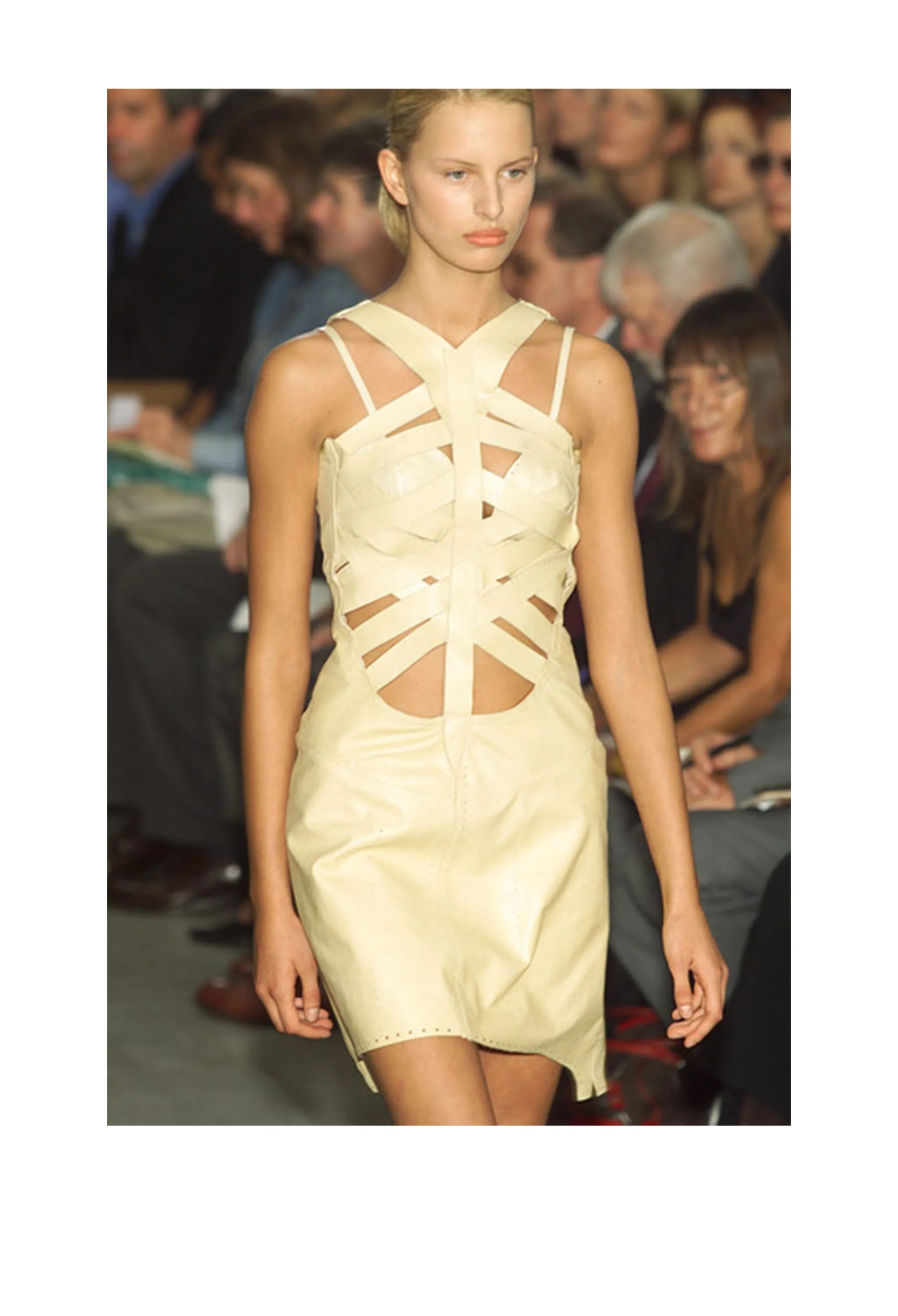 HELMUT LANG IVORY BANDAGE FRONT CUTOUT TOP 2001