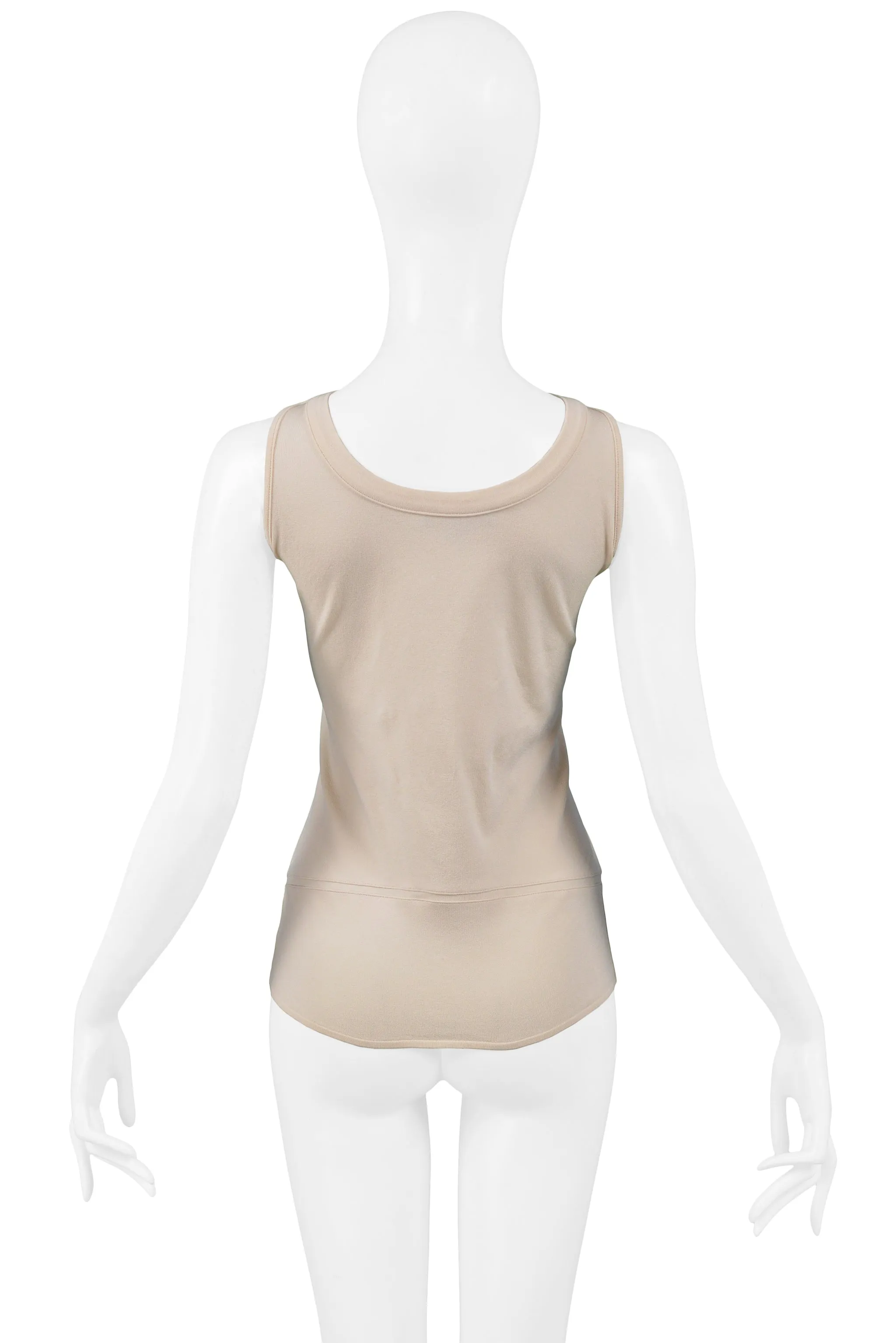 HELMUT LANG IVORY BANDAGE FRONT CUTOUT TOP 2001