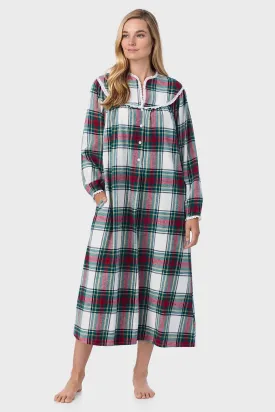 Holiday Plaid Flannel Gown