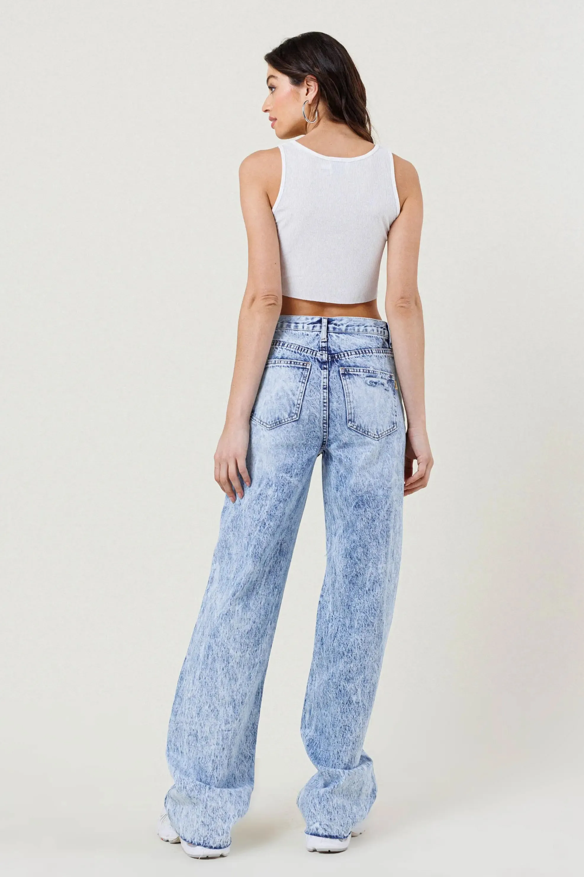 Icy Summer Wide Leg Jeans-Vibrant M.I.U