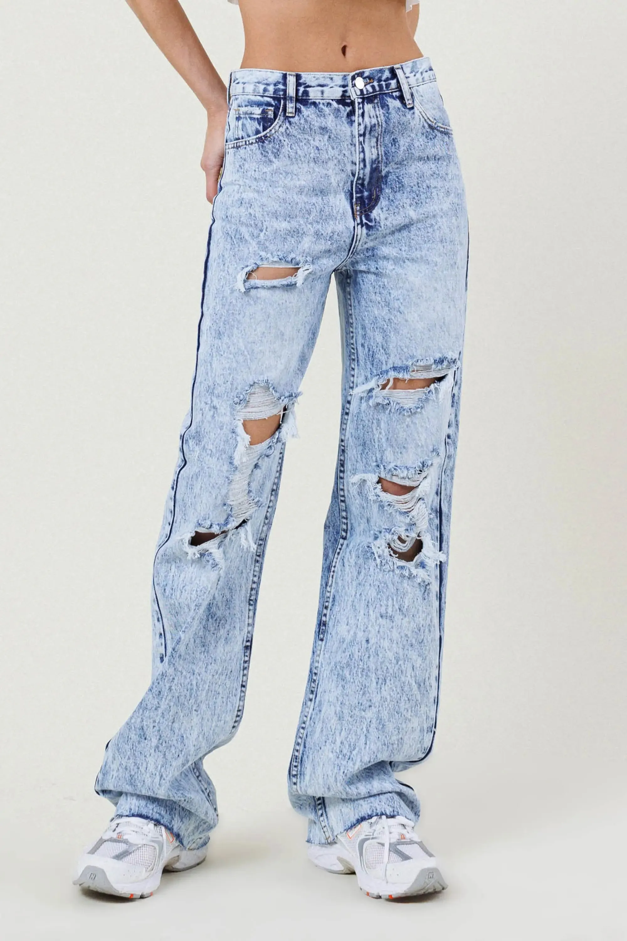 Icy Summer Wide Leg Jeans-Vibrant M.I.U