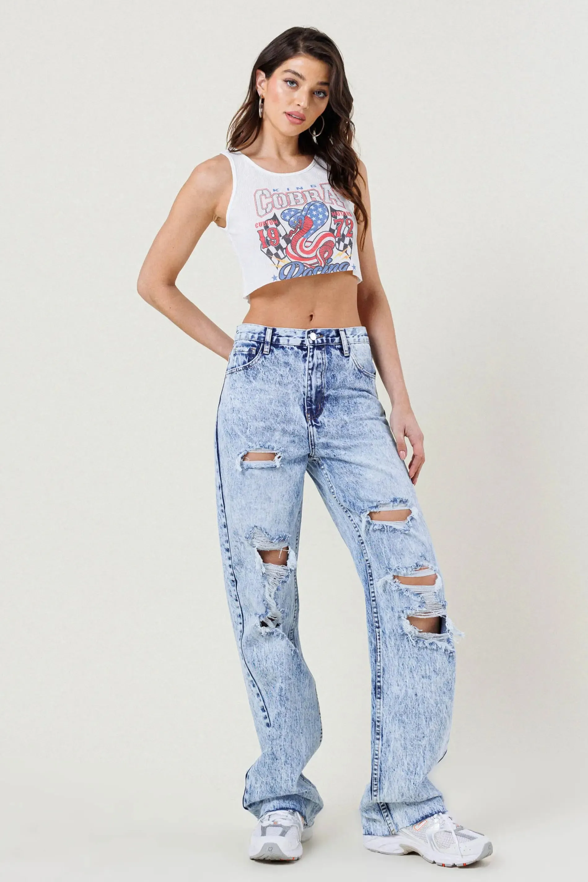 Icy Summer Wide Leg Jeans-Vibrant M.I.U