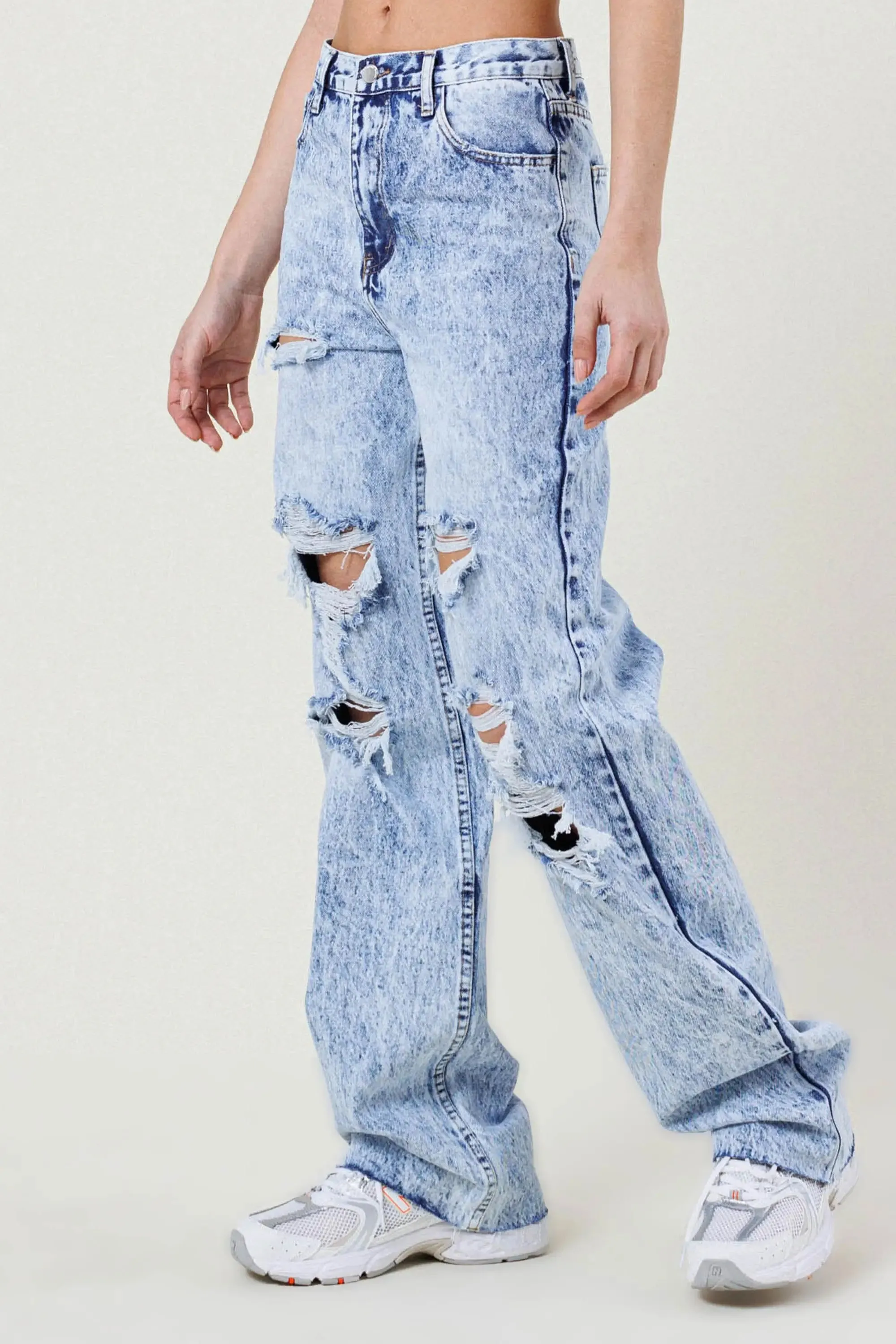 Icy Summer Wide Leg Jeans-Vibrant M.I.U