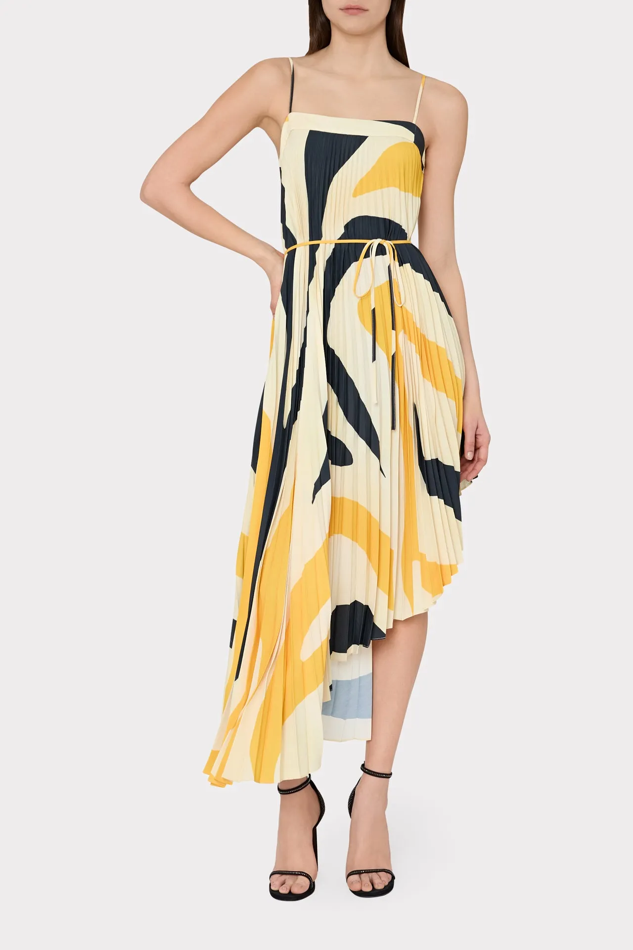 Irene Zebra Pleated Dress