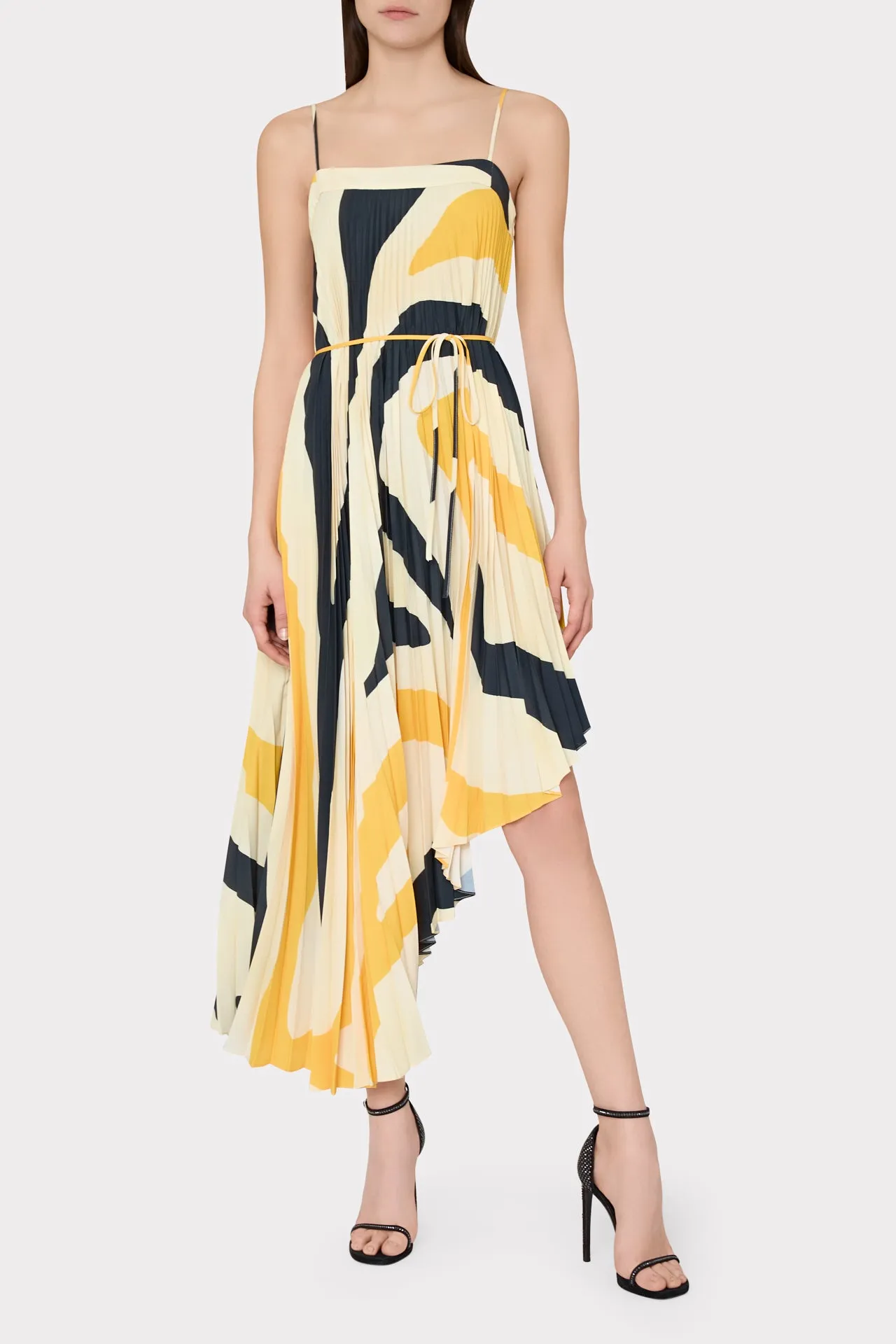 Irene Zebra Pleated Dress