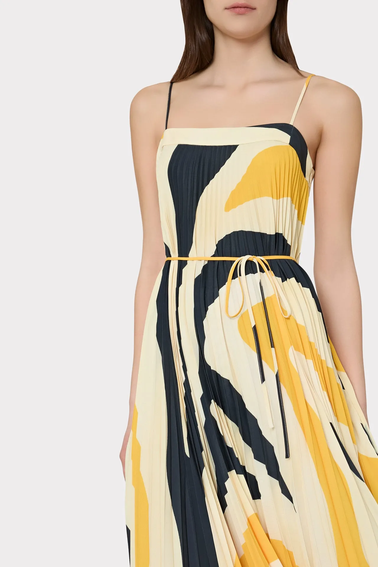 Irene Zebra Pleated Dress