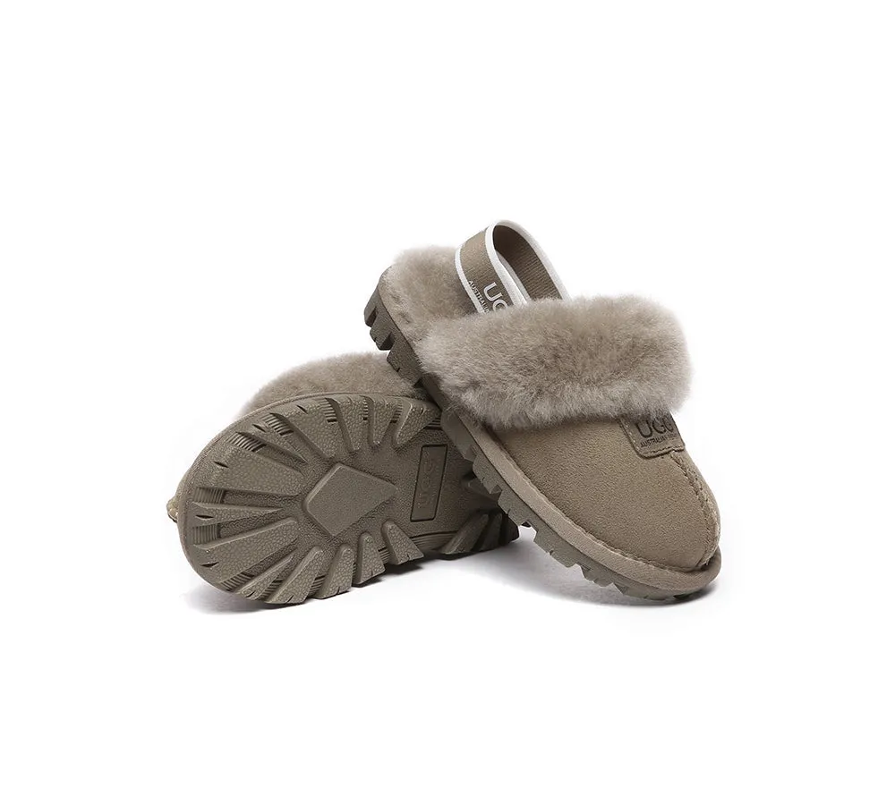 Kids Sheepskin Wool Slingback Slippers Suzie