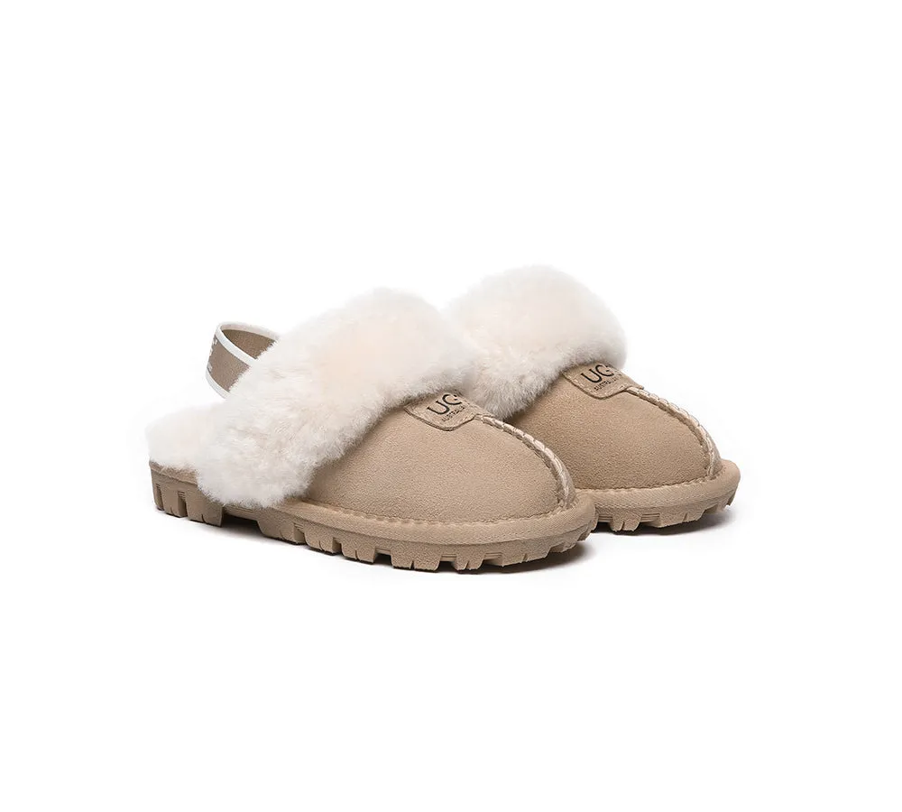 Kids Sheepskin Wool Slingback Slippers Suzie