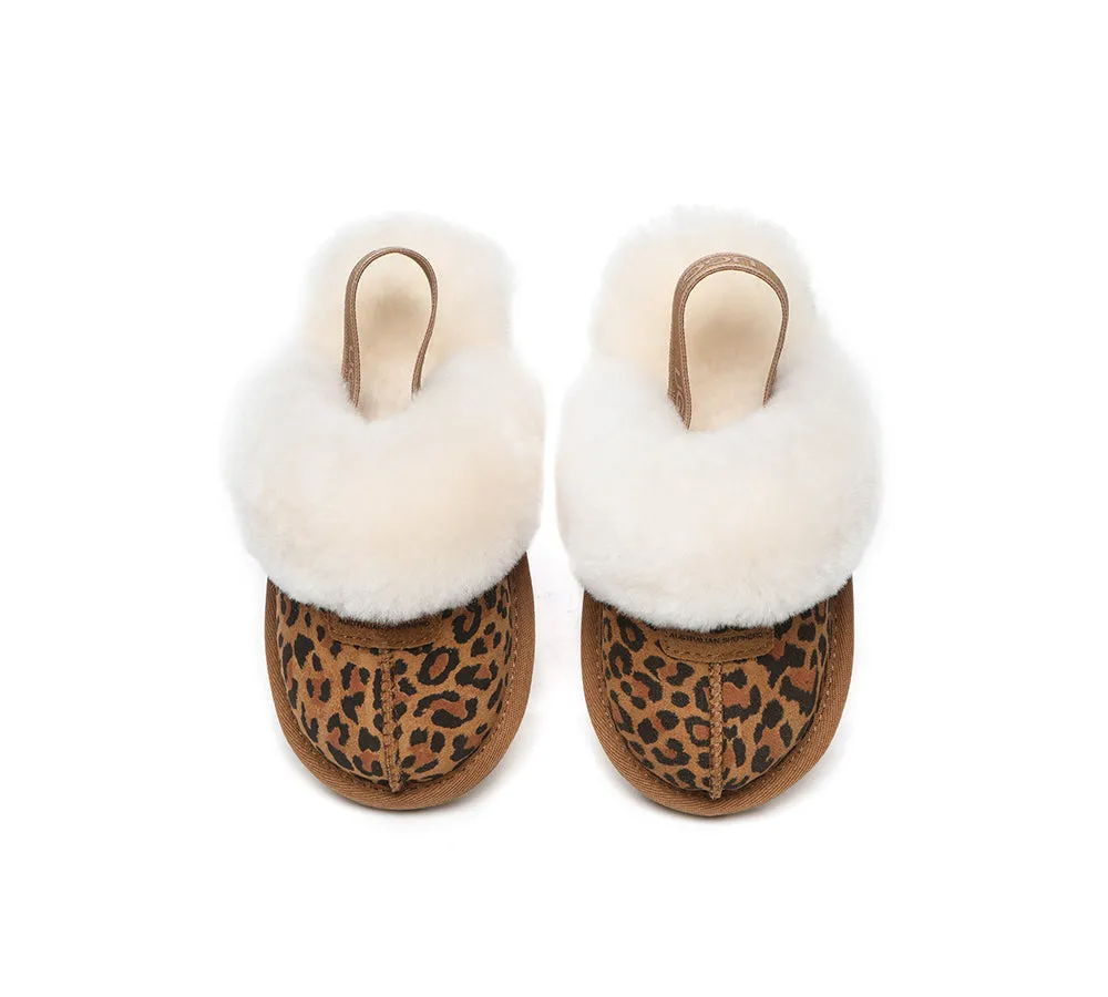 Kids Sheepskin Wool Slingback Slippers Suzie