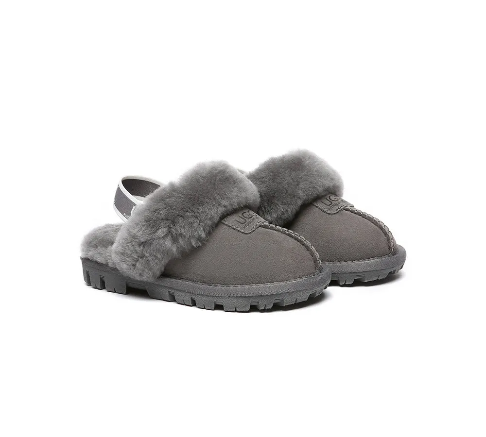 Kids Sheepskin Wool Slingback Slippers Suzie