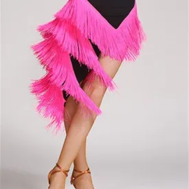 Latin Dance Costume Dance Skirt Adult Fringed Dance Skirt Short Skirt Bottoms