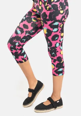 Lewis Pink Animal Print Popsy Capri Leggings