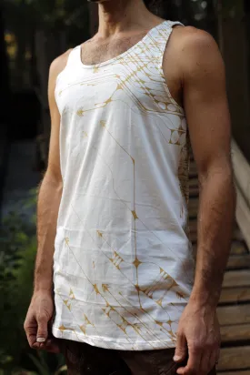 Loose Tank - Organic Cotton - Cream Metallic Gold Arrow