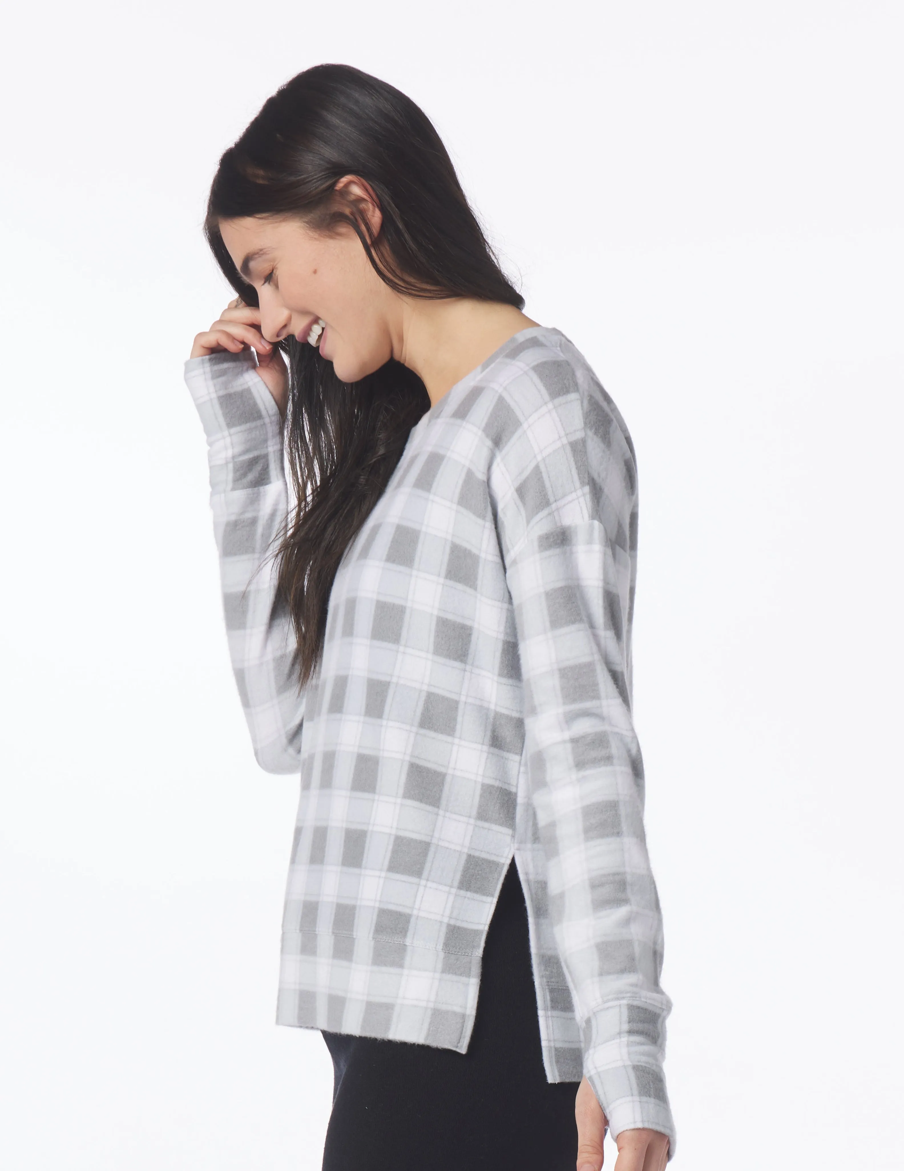 Lounge Long Sleeve: Ash Grey McGregor Plaid