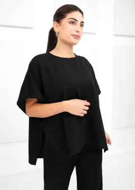 Luxurious Modal Side-Slit Cape Top - Elegant and Stylish Womens Wear