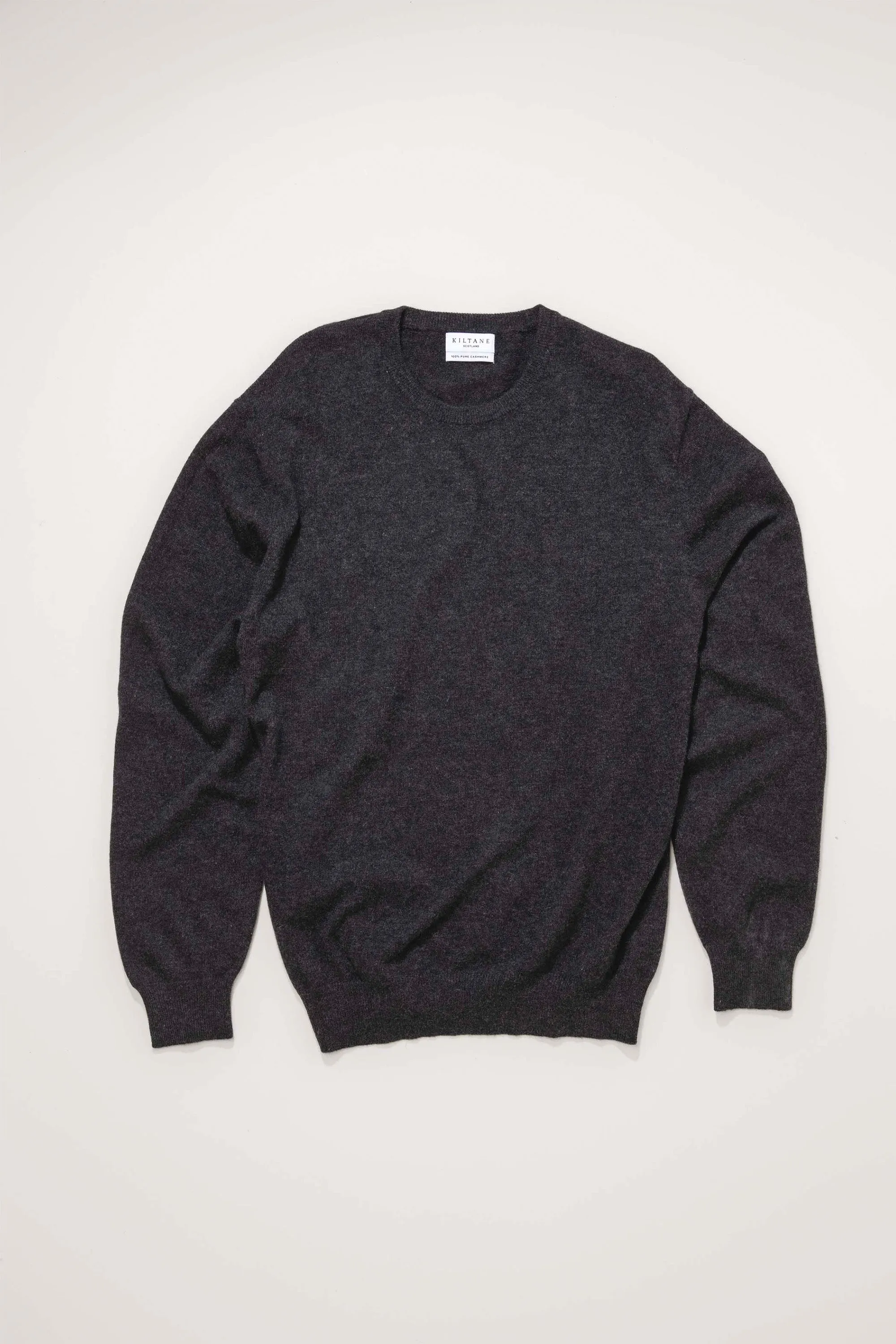 Men's Cashmere Crew Neck Jumper - Charcoal