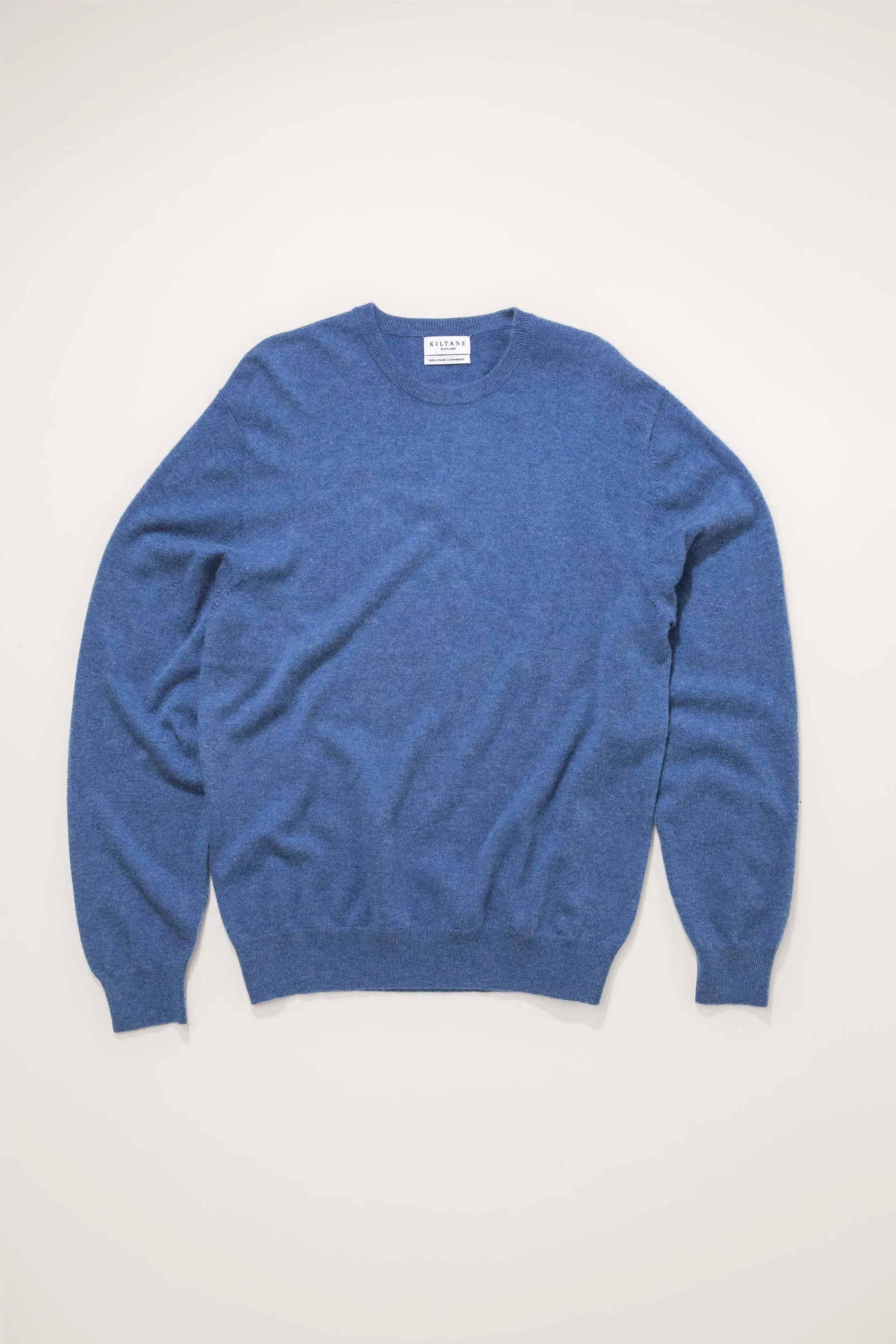 Men's Cashmere Crew Neck Jumper - Denim