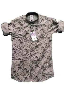 Men's Casual Cotton Floral Printed Shirt