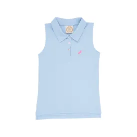 Paige's Proper Polo - Beale Street Blue with Hamptons Hot Pink Stork