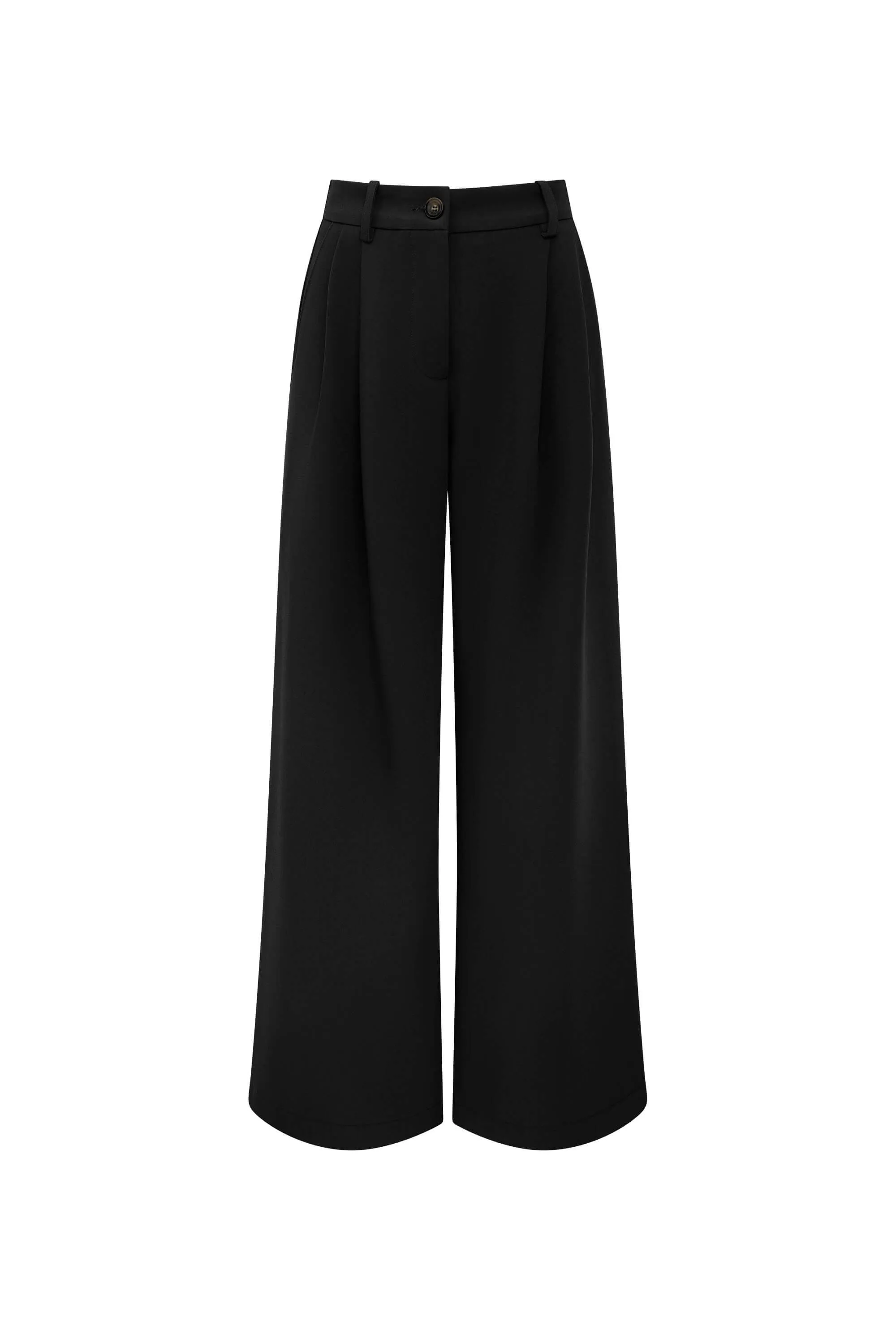 Pin Tuck Black Trousers