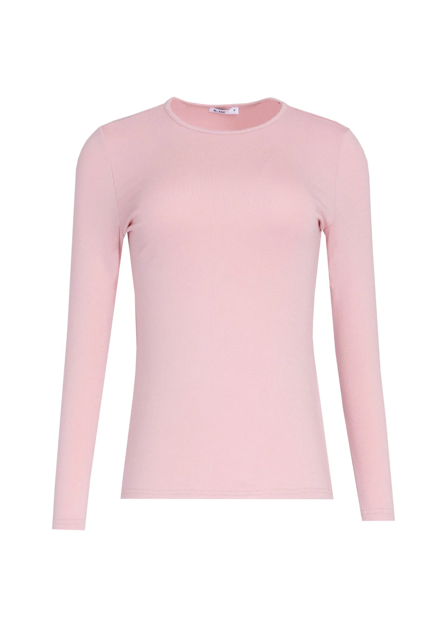 Pink Solid Long Sleeve Round Neck T-Shirt