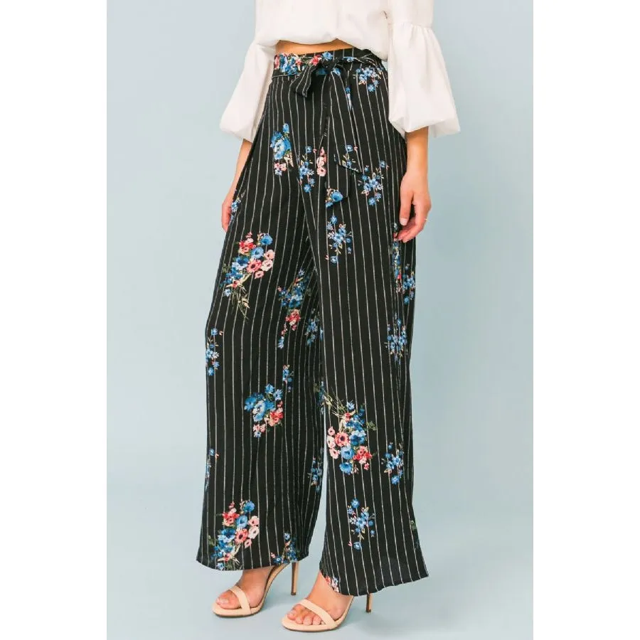 Pinstriped Floral Pants