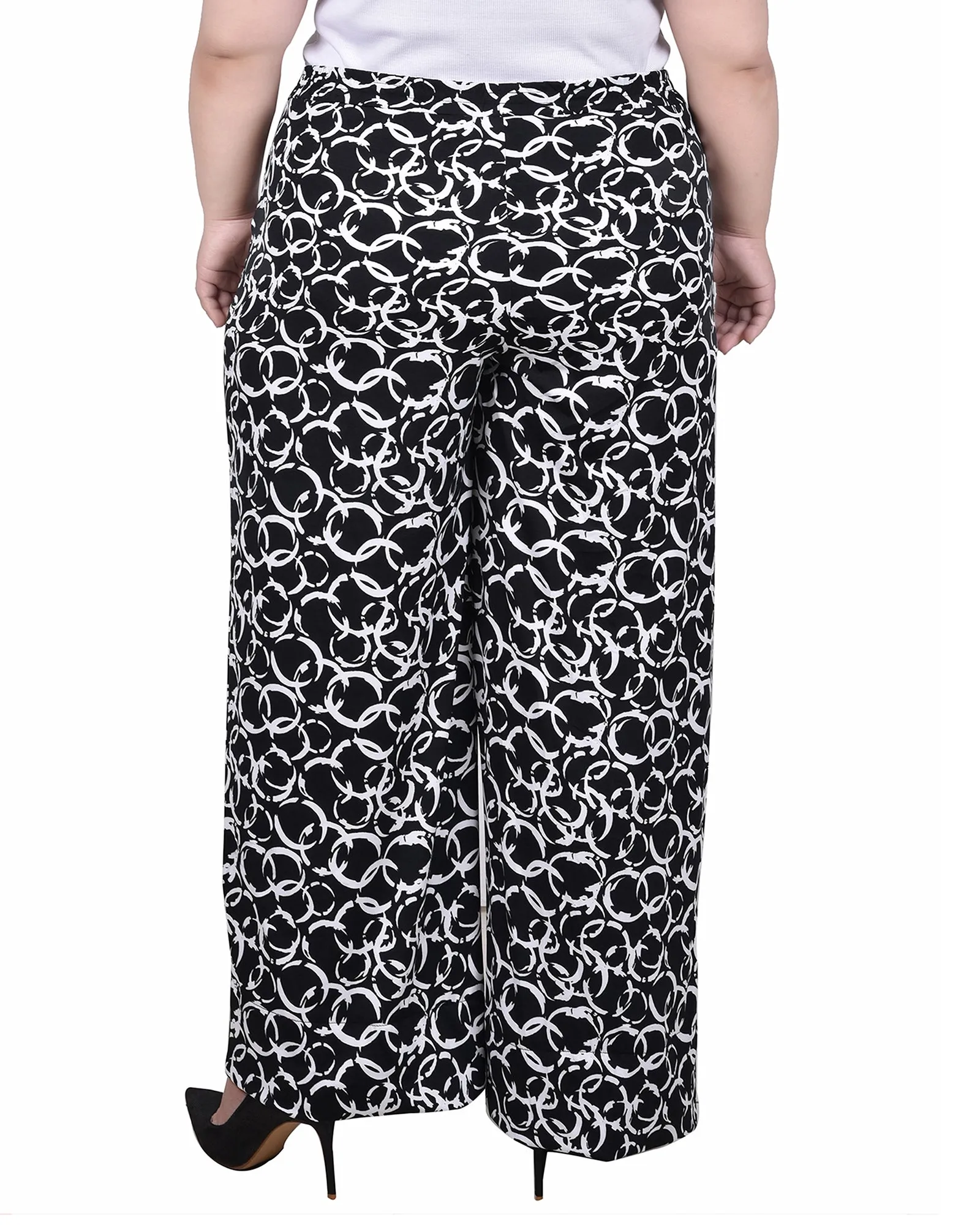 Plus Size Wide Leg Pull On Pant