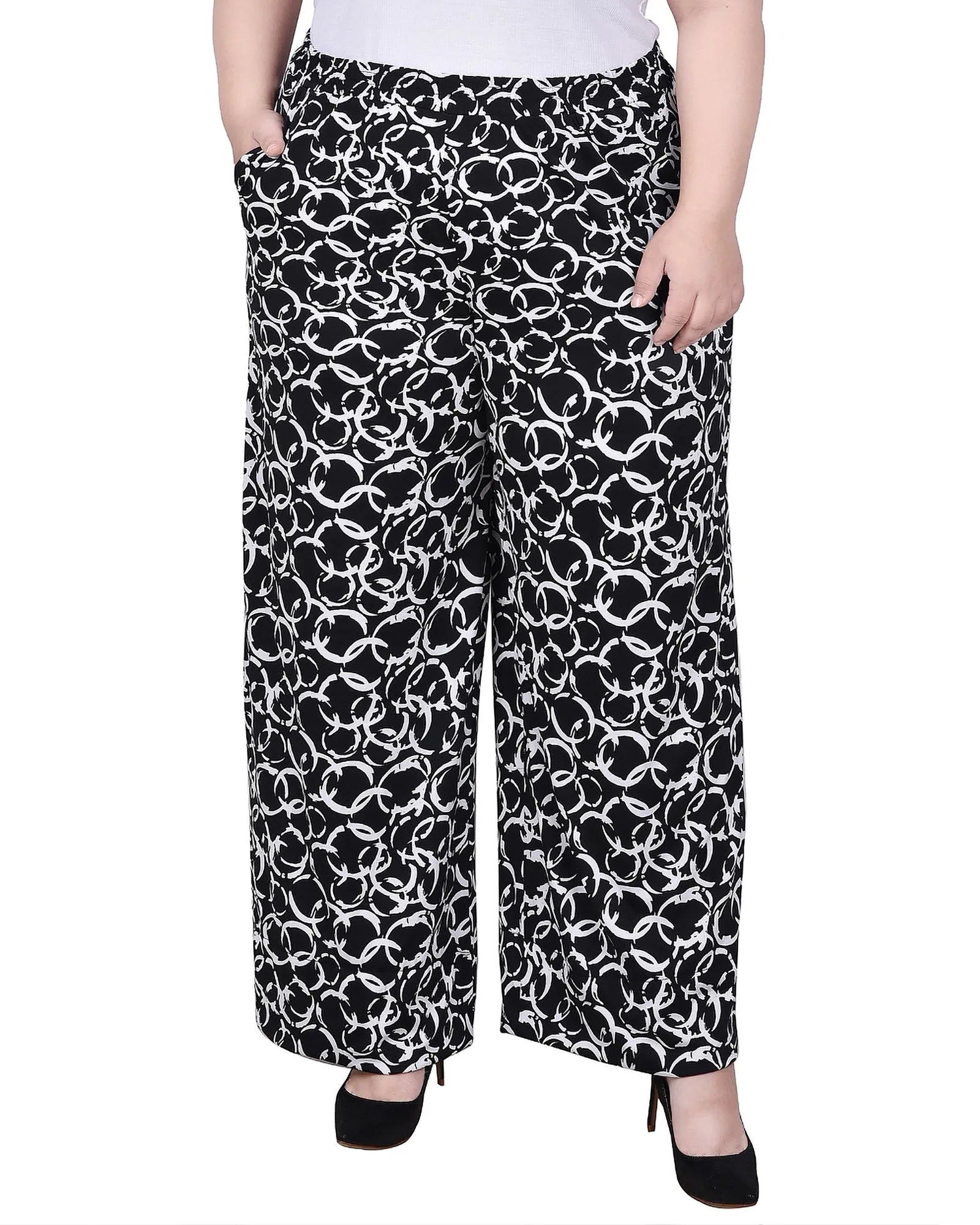 Plus Size Wide Leg Pull On Pant