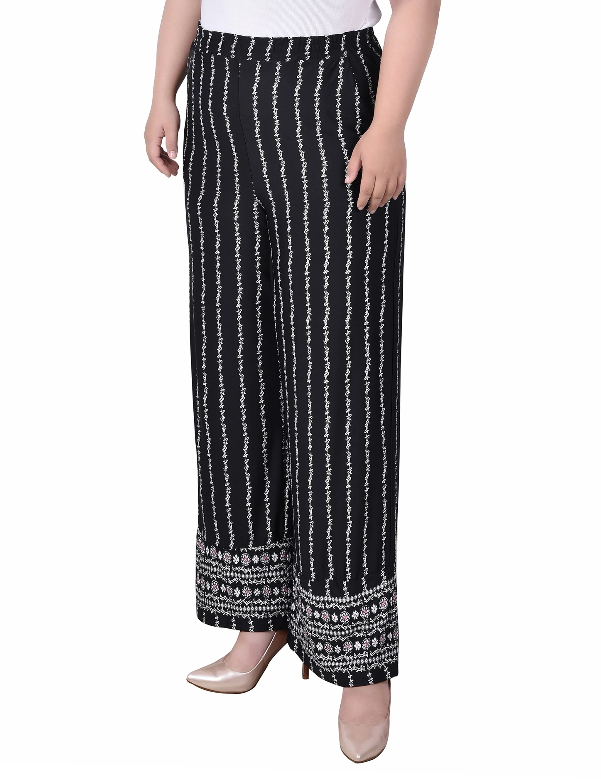 Plus Size Wide Leg Pull On Pant