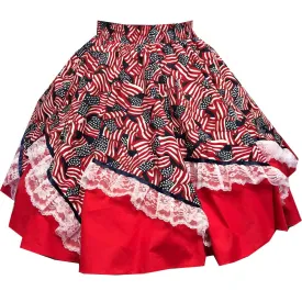 Red, White & Blue Square Dance Skirt