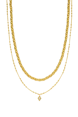 Rose Diamond Necklace 18K Gold Plated