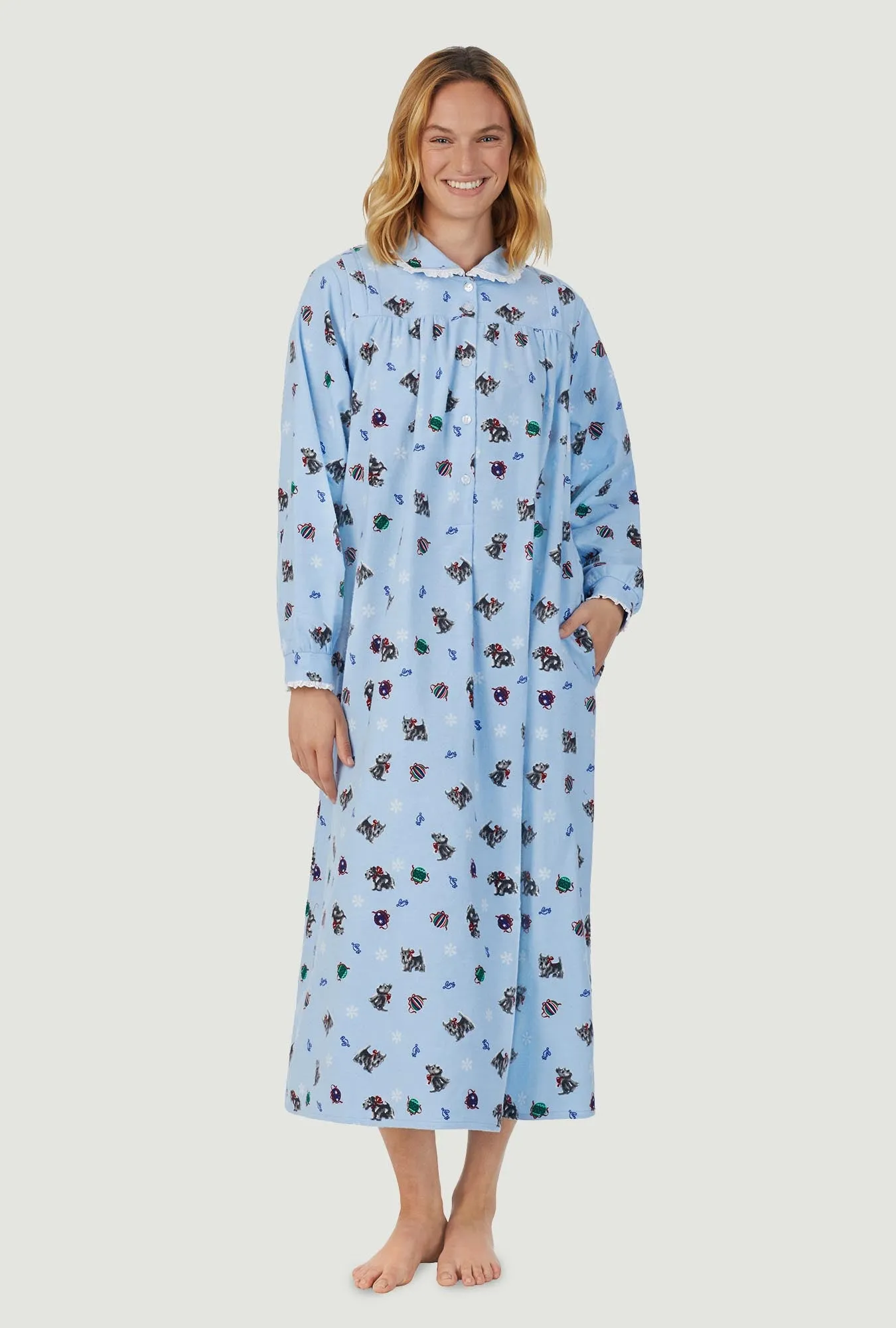 Scottie Dogs On Parade Peter Pan Flannel Gown